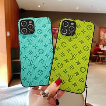 Louis Vuitton Imprint Leather Case with Strap for Apple iPhone