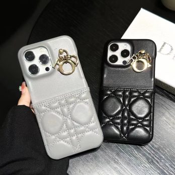 CHRISTIAN DIOR Leather Case for iPhone 15 14 13 12 Pro Max