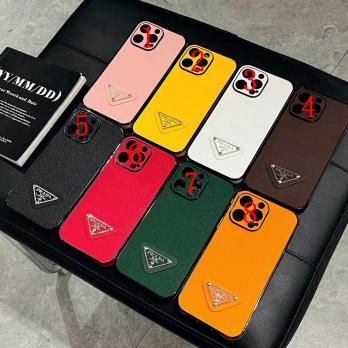 Prada Triangle Canvas Case for iPhone 15 14 13 12 11 Pro Max