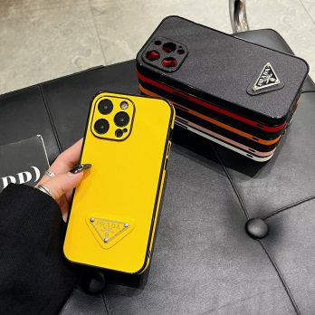 Prada Triangle Canvas Case for iPhone 15 14 13 12 11 Pro Max