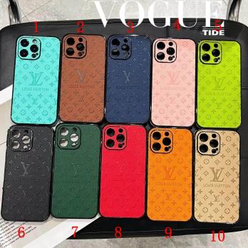 Louis Vuitton Plating Embossed Leather Case for iPhone 16 15 14 13 12 11 Pro Max