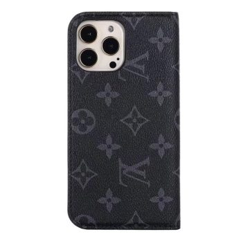 Louis Vuitton Black Monogram Wallet iPhone 12 11 Pro Max 13 14 Pro Case