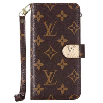 Louis Vuitton Brown Monogram Zipper Wallet Case iPhone 7 8 Plus Xs Max 12 Mini 11/ 12/ 13 14 15 16 Pro Max