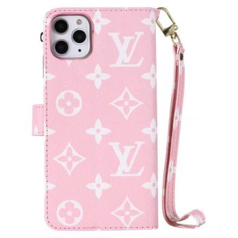 Louis Vuitton Pink Monogram Zipper Wallet iPhone 14 13 12 11 Pro Max X XR 7 8 Plus Case