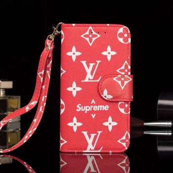Louis Vuitton Red Monogram Wallet Case for iPhone 12 11 13 14 Pro Max Xs Max XR 7 8 Plus