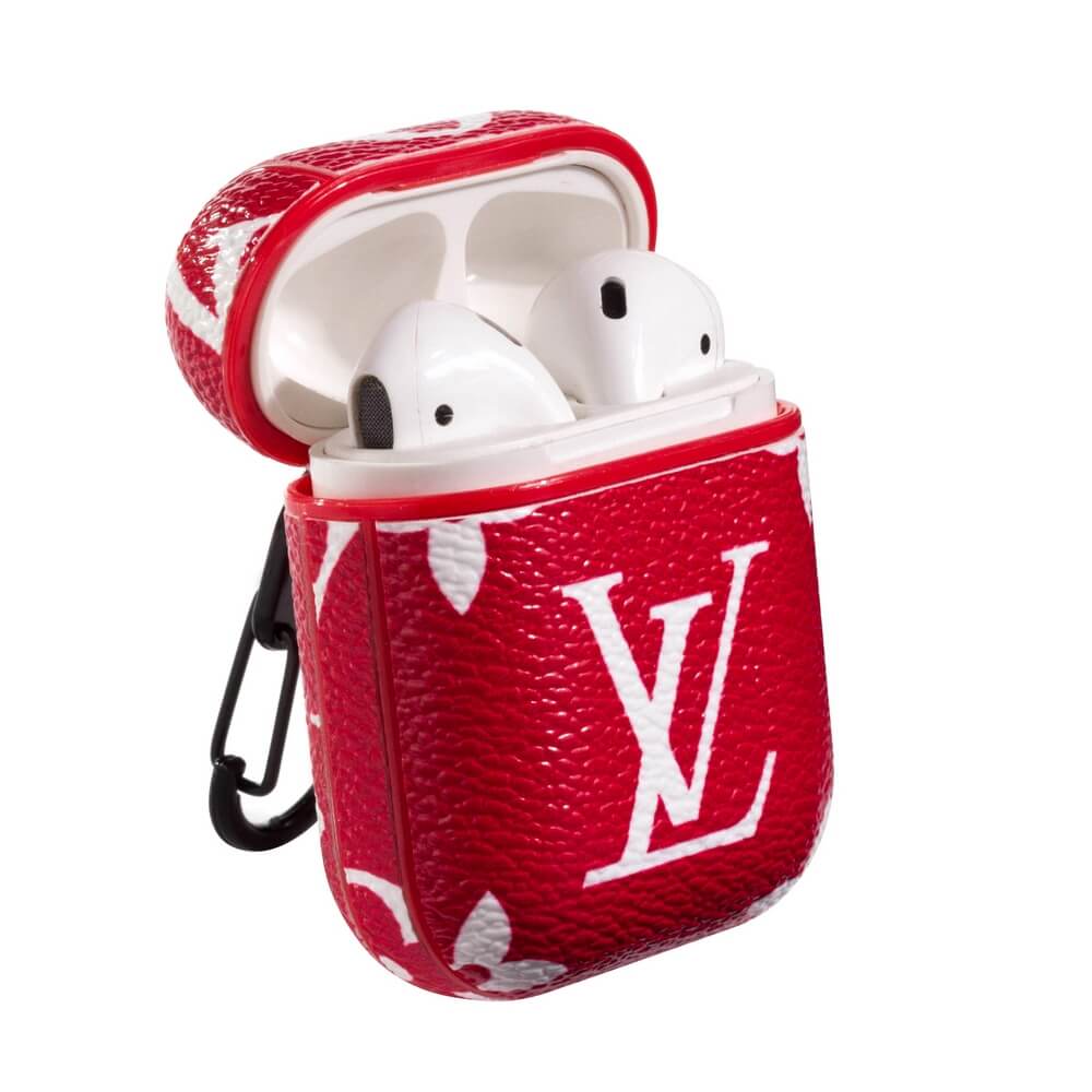 Louis Vuitton AirPods Pro 1 2 3 Case - Neon Red - Image 3