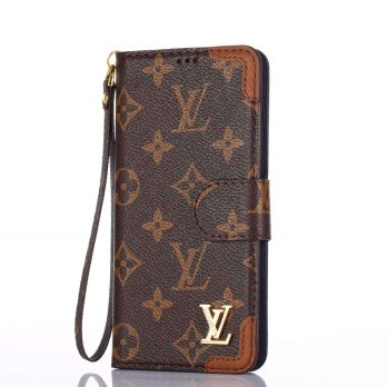 Louis Vuitton Vintage Brown Monogram Wallet Case for iPhone 12 11 13 14 15 Pro Max Xs Max XR 7 8 Plus 13 Mini