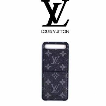 Louis Vuitton Eclipse Leather Protective Case for Samsung Galaxy Z Flip 3/ Z Flip 1 2/ Z Fold 2/ Z Fold 3