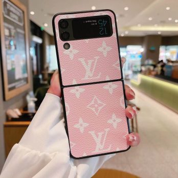 Louis Vuitton Pink Monogram Leather Protective Case for Samsung Galaxy Z Flip 3, Z Fold 3