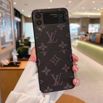 Louis Vuitton Eclipse Leather Protective Case for Samsung Galaxy Z Flip 3, Z Fold 3