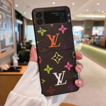 Louis Vuitton Black Monogram Leather Protective Case for Samsung Galaxy Z Flip 3, Z Fold 3