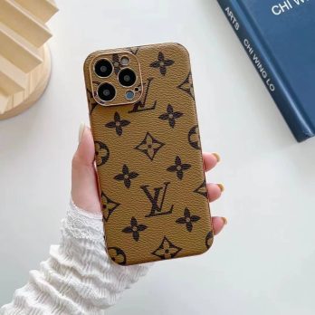 Louis Vuitton Yellow Monogram Plating Edge Thin Case for iPhone 15 11 12 13 14 Pro Max Xs XR 7 8 Plus