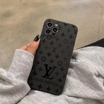 Louis Vuitton Monogram Thin Black TPU Case for iPhone 15 11 12 13 14 Pro Max Xs XR 8 7 Plus 12 Mini