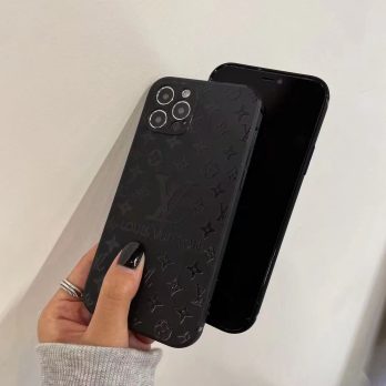 Louis Vuitton Monogram Thin Black TPU Case for iPhone 11 12 13 14 15 Pro Max Xs XR 8 7 Plus