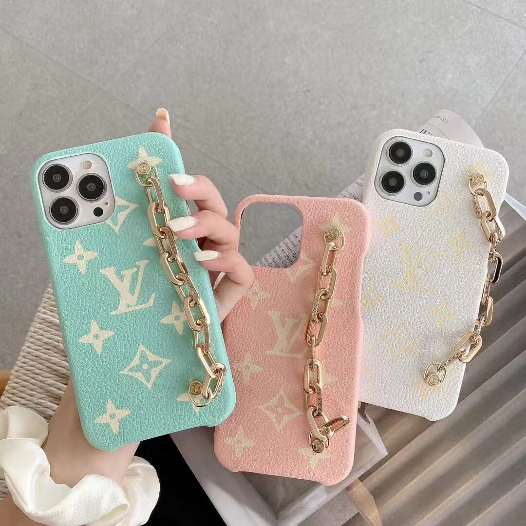 Louis Vuitton Wrist Chain Leather Case iPhone 15 14 13 Pro Max Xs Max XR 7 8 Plus 12 13 - Image 5