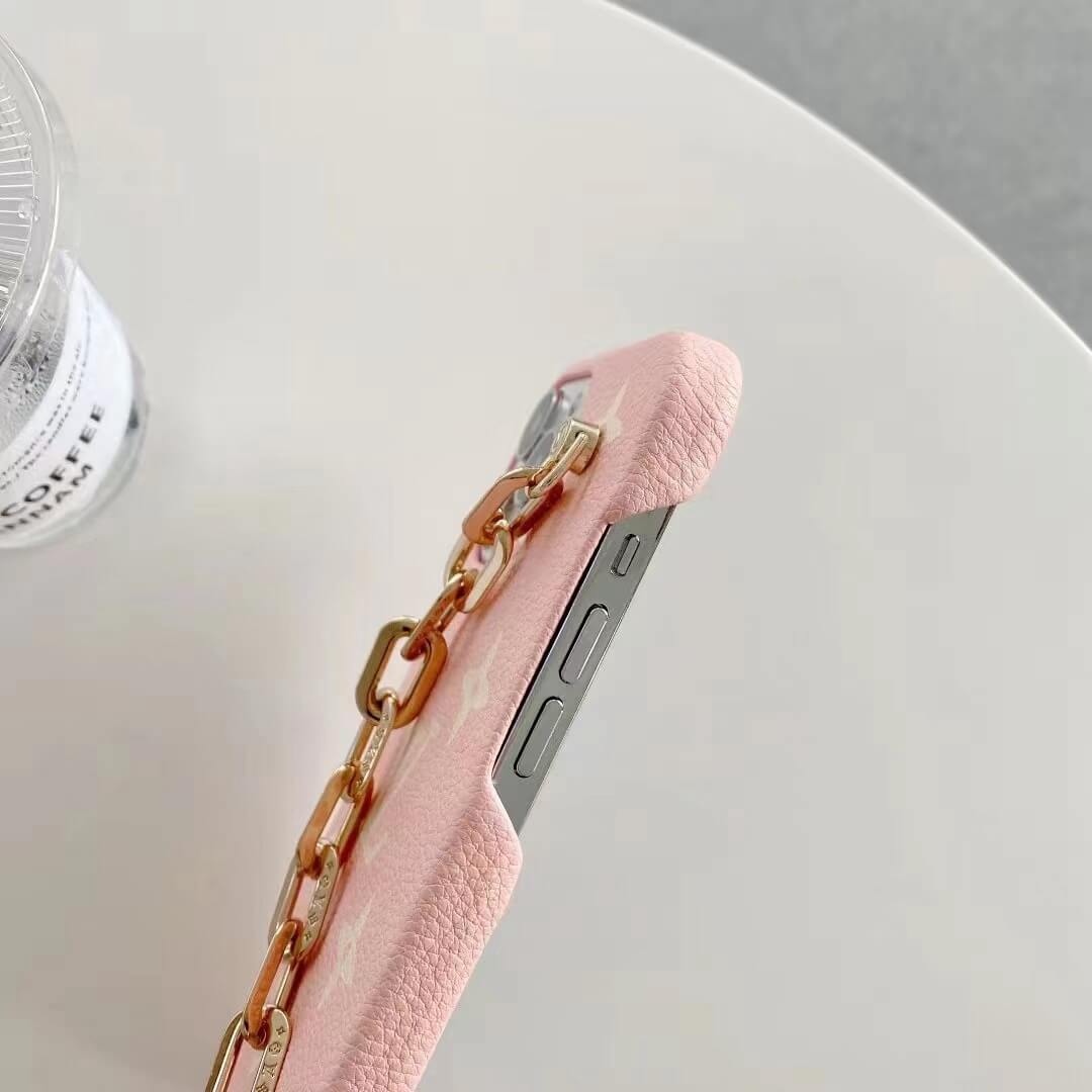 Louis Vuitton Wrist Chain Leather Case iPhone 15 14 13 Pro Max Xs Max XR 7 8 Plus 12 13 - Image 4