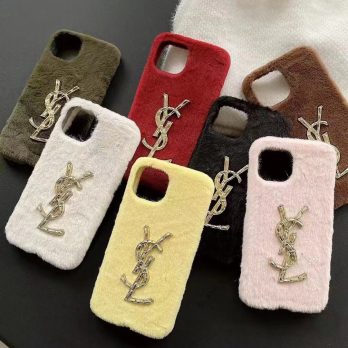 YSL Soft Hairy Case for iPhone 14 13 12 11 Pro Max