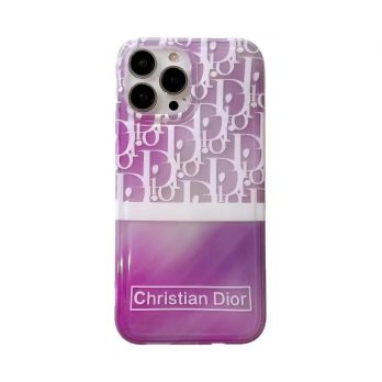 CHRISTIAN DIOR TPU Purple Case for iPhone 14 13 12 11 Pro Max