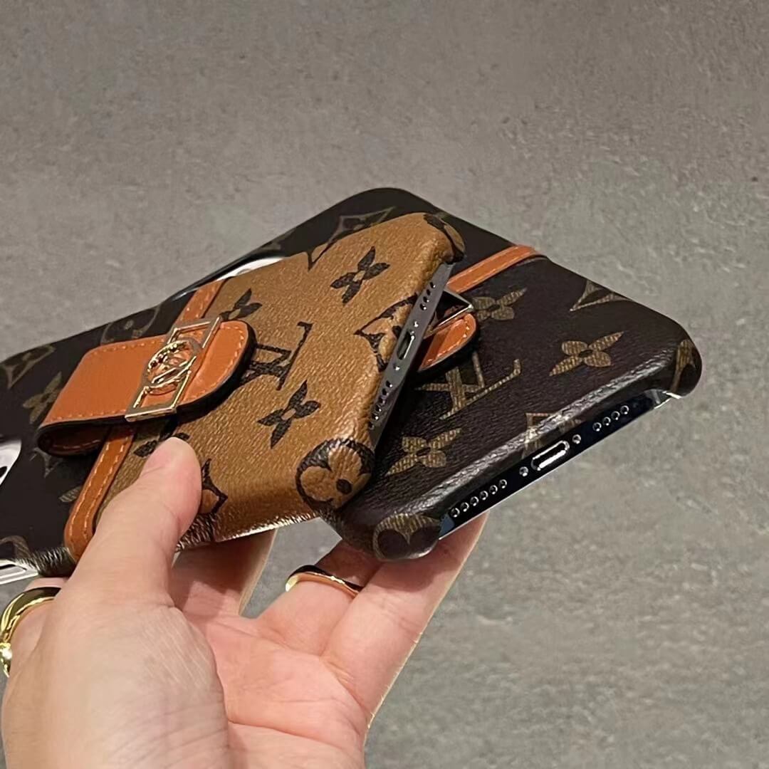 Louis Vuitton Card Holder Slot Leather Case for iPhone 11 12 13 14 15 Pro Max - Image 4