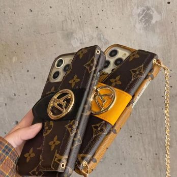 Louis Vuitton Card Holder Slot Crossbody Case for iPhone 11 12 13 14 15 Pro Max