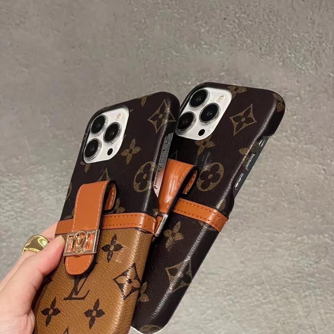 Louis Vuitton Card Holder Slot Leather Case for iPhone 11 12 13 14 15 Pro Max - Image 2