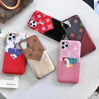 Louis Vuitton Leather Card Holder Case for iPhone 15 14 13 12 11 Pro Max