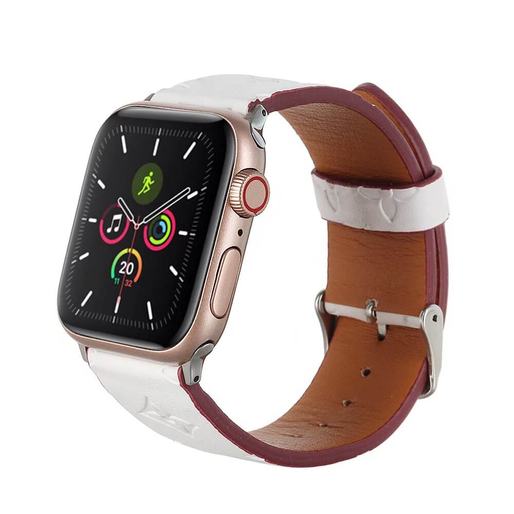 Louis Vuitton Apple Watch Band Straps Compatible iWatch Replacement imprint Leather Band - Image 3