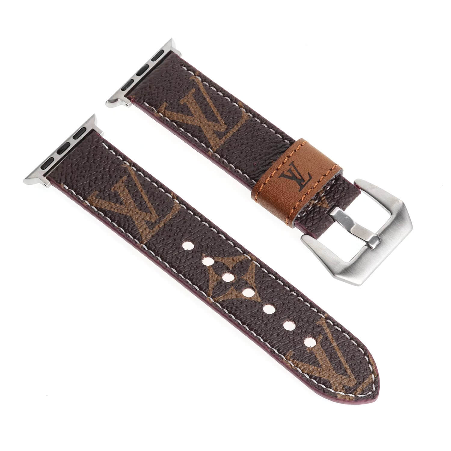 Louis Vuitton Apple Watch Band Straps Compatible iWatch Replacement Leather Band - Image 4