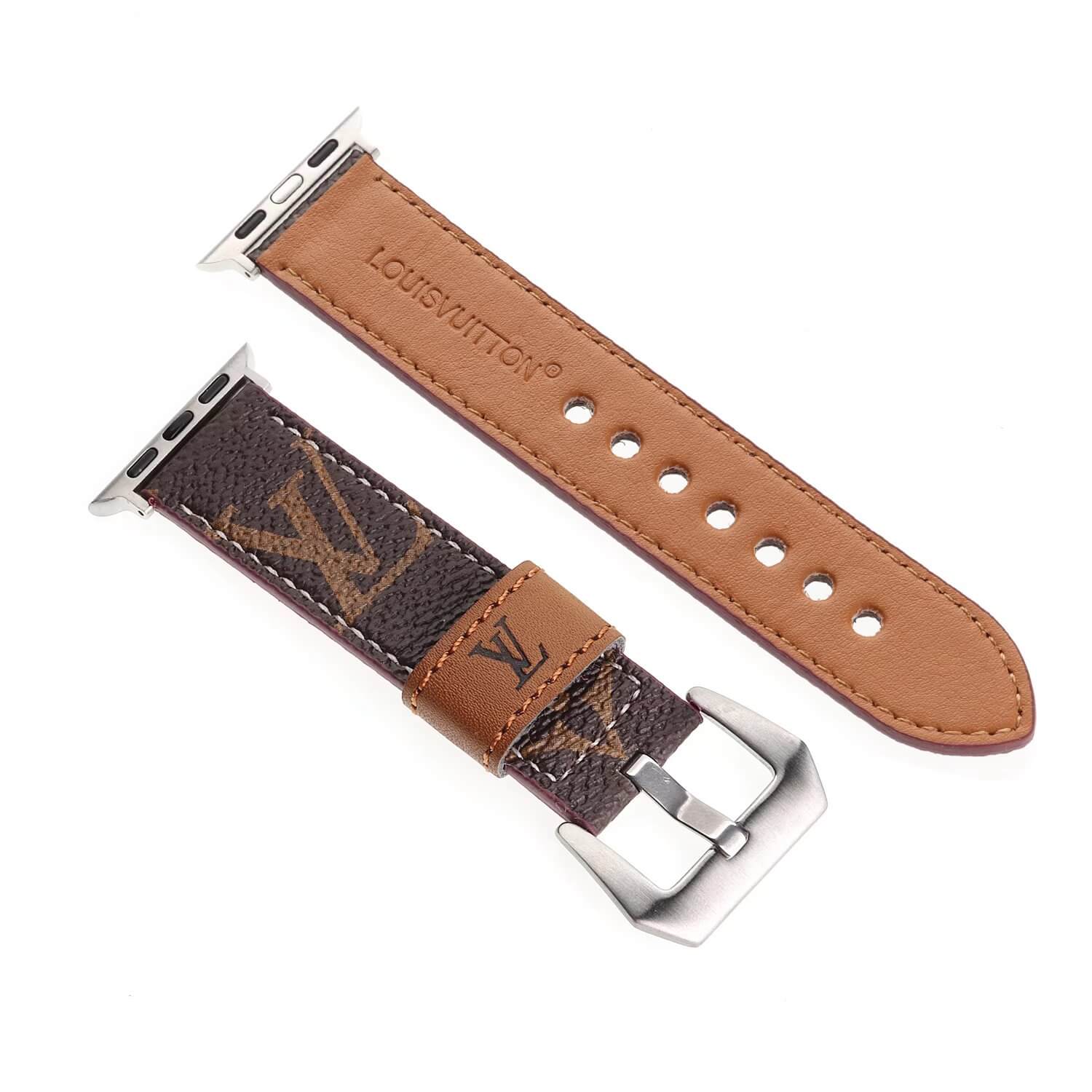 Louis Vuitton Apple Watch Band Straps Compatible iWatch Replacement Leather Band - Image 3