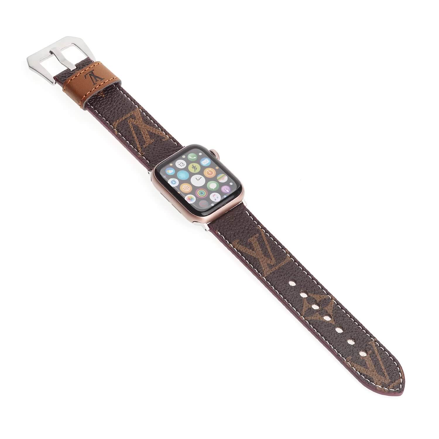 Louis Vuitton Apple Watch Band Straps Compatible iWatch Replacement Leather Band - Image 5