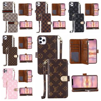 Louis Vuitton Brown Monogram Zipper Wallet Case iPhone 15, 15 Plus, 15 Pro, 15 Pro Max