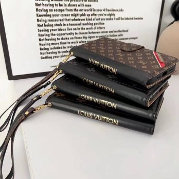 Louis Vuitton Leather Wallet Case for iPhone 12 11 13 14 15 Pro Max