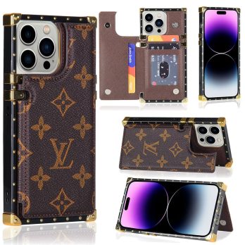 Louis Vuitton Eye Trunk Back Card Holder Case for iPhone 15 14 13 12 11 Pro Max