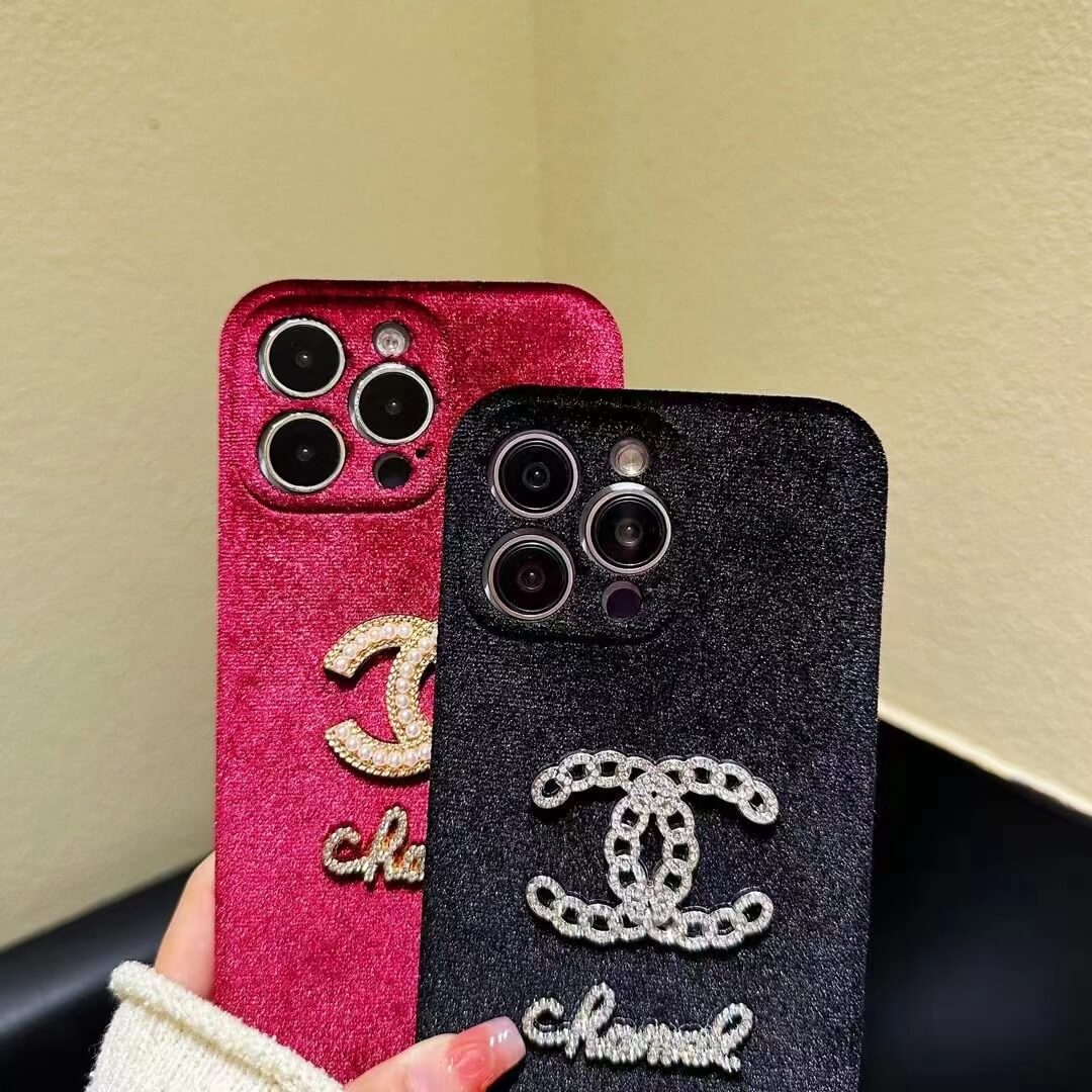 Chanel Soft Velvet Case for iPhone 15 14 13 12 Pro Max - Image 5