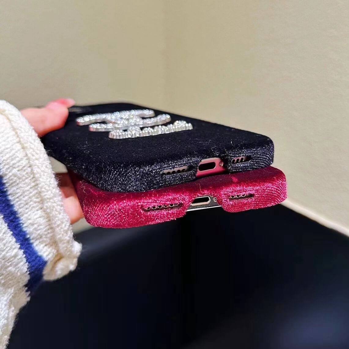 Chanel Soft Velvet Case for iPhone 15 14 13 12 Pro Max - Image 4