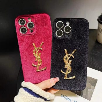 YSL Soft Velvet Case for iPhone 15 14 13 12 Pro Max