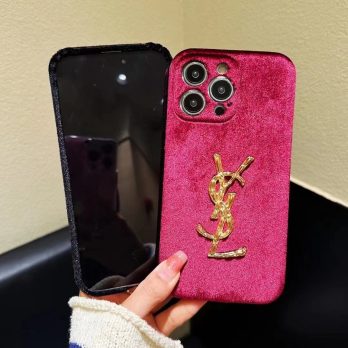 YSL Soft Velvet Case for iPhone 15 14 13 12 Pro Max
