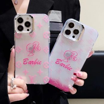 Cute Glitter Pink Barbie Case for iPhone 15 14 13 12 Pro Max