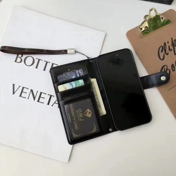 FASHION Louis Vuitton Leather Wallet Case for iPhone 12 13 14 15 Pro Max